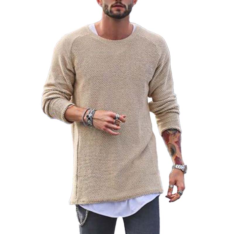 Men's Casual Round Neck Long Sleeve Knit Sweater