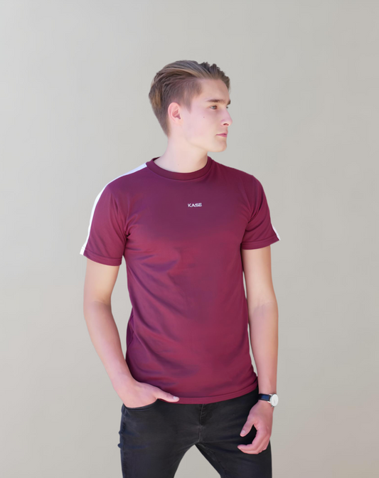 T-Shirt Stripe design in Burgundy