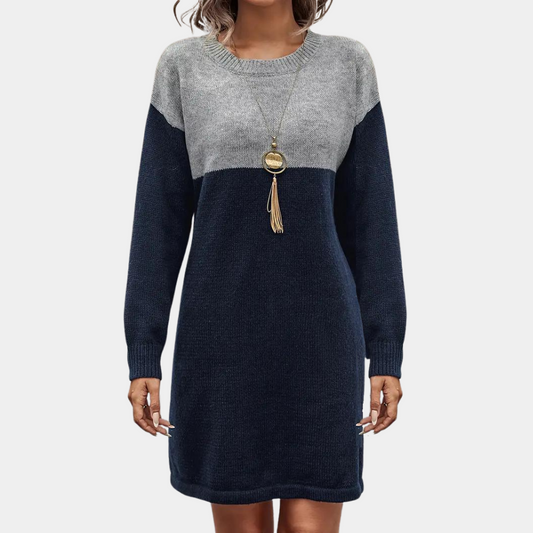 Emily - Casual crew neck long sleeve dress