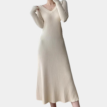 Aigneis - Casual v-neck long sleeve dress