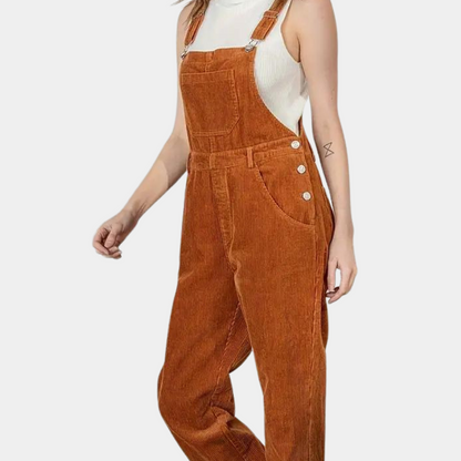 Solid color pocket overall jumpsuit