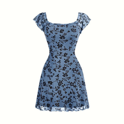 Floral Print Square Neck Dress