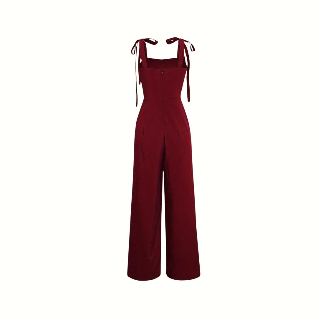 Solid Color Square Neck Tank Jumpsuit