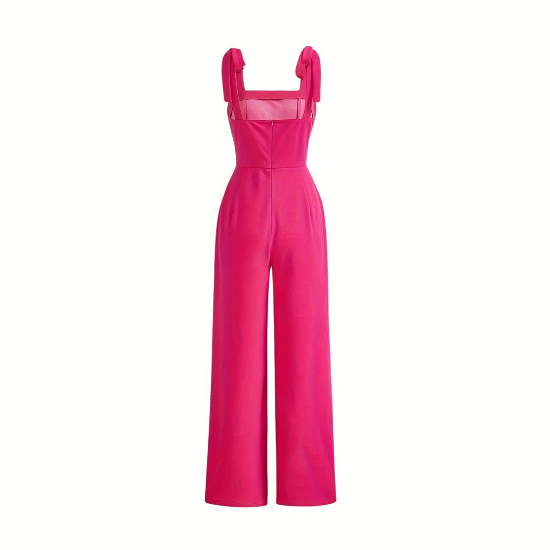 Solid Tie Strap Jumpsuit