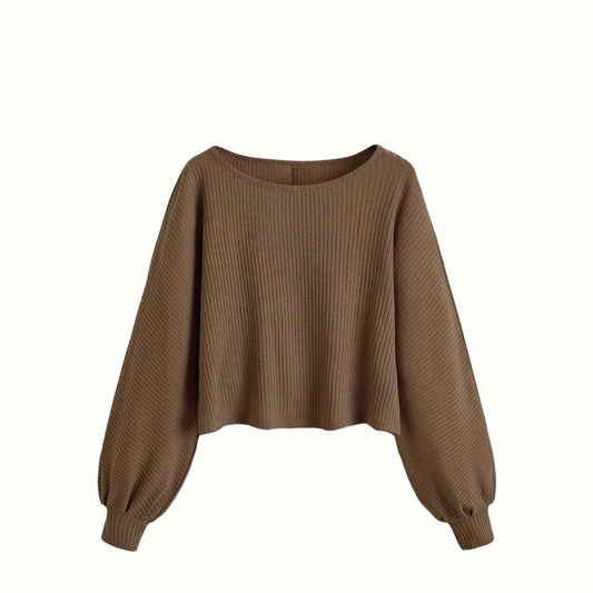 Jessy - Casual Crew Neck Crop Sweater