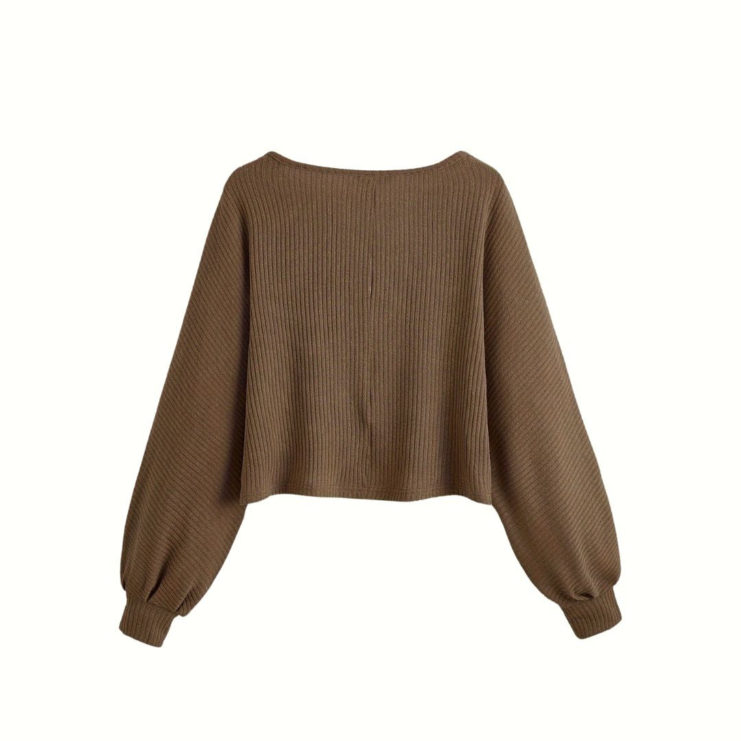 Jessy - Casual Crew Neck Crop Sweater