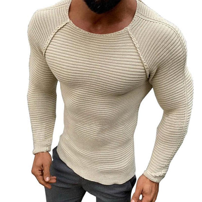 Men's Round Neck Slim Long Sleeve Knit Pullover Sweater