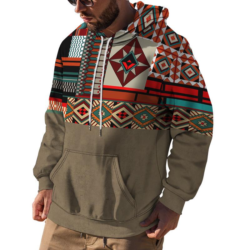 Men's Printed Casual Outdoor Hoodie Sweatshirt