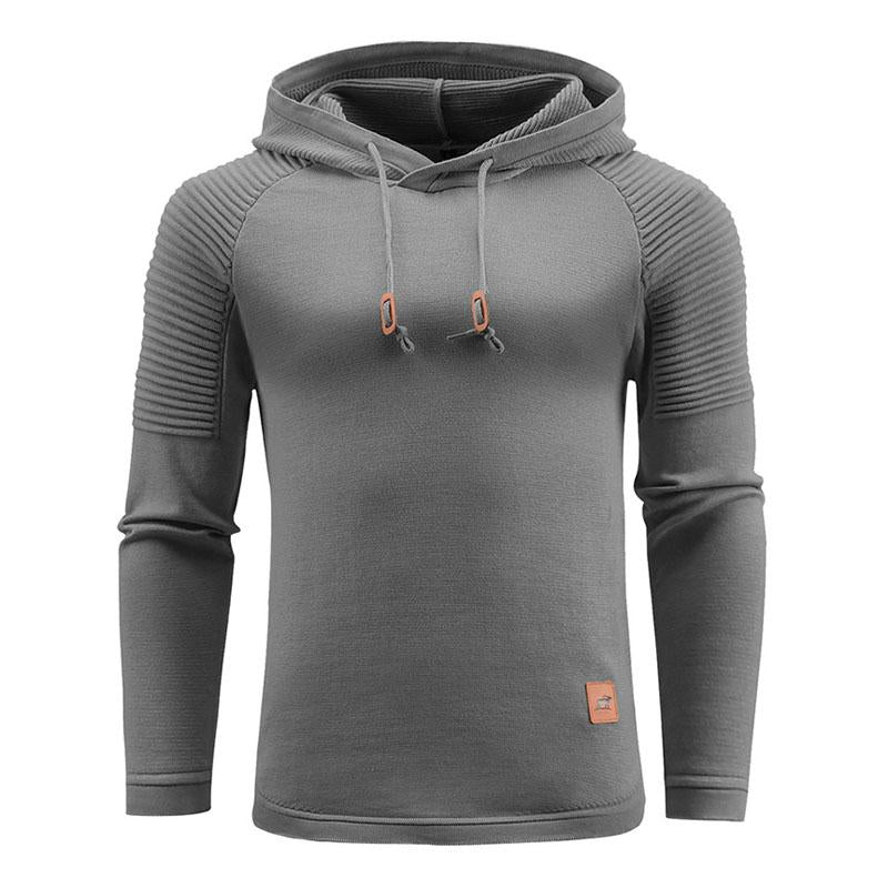 Men's Hoodie Solid Color Knit Long Sleeve Hoodie