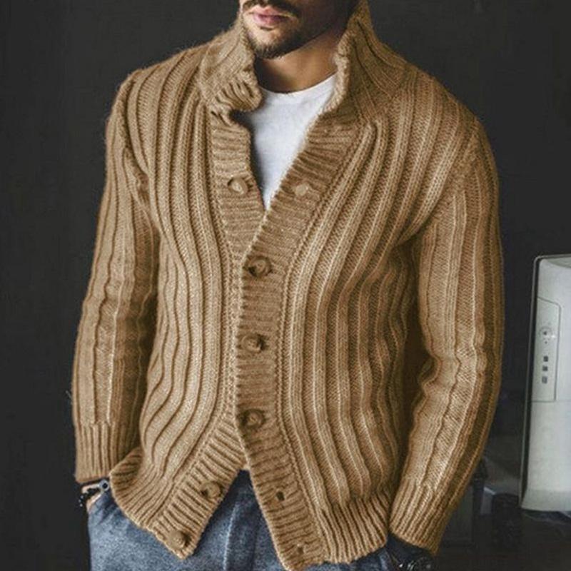 Men's Single Breasted Knit Sweater Jacket