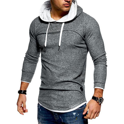 Men's Fashion Color Block Long Sleeve Hoodie