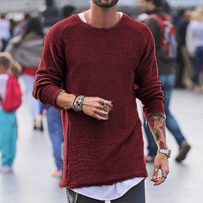 Men's Casual Round Neck Long Sleeve Knit Sweater