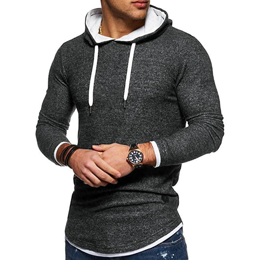 Men's Fashion Color Block Long Sleeve Hoodie